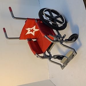 American Girl Wheelchair Berry With 2 Foot Cast, One Arm Cast And One Crutch